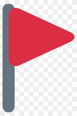 Triangular Flag Emoji Clipart - Red Flag Emoji - Png Download