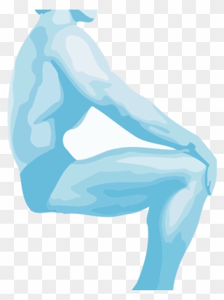 Vector Image Of Sitting Bodybuilder Man - Bodybuilding Clipart