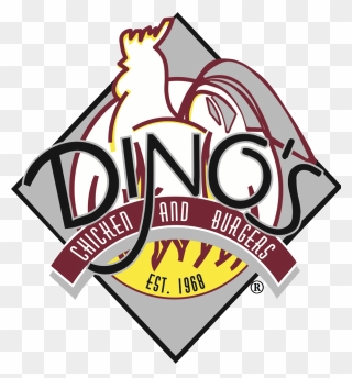 Dinos Logo Large - Dino's Chicken And Burgers Logo Clipart