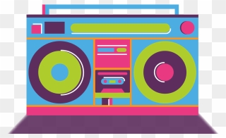 Transparent Colorful Boombox Clipart - Circle - Png Download