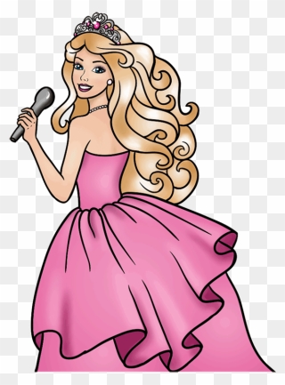 Learn Easy To Draw Barbie Singer Step - Draw Barbie Clipart