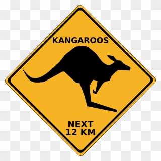 Crossing Clip Art At - Kangaroo Crossing Sign Clip Art - Png Download