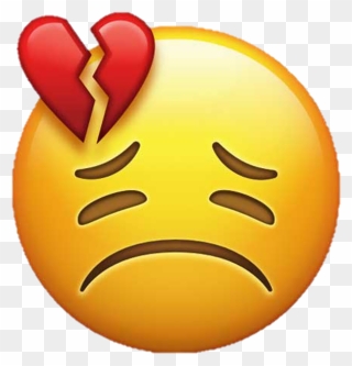 Emoji Broken Heart Love Smiley - Sad Love Broken Heart Clipart