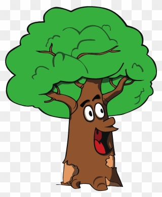 Logo - Cartoon Tree With Face Drawing Clipart