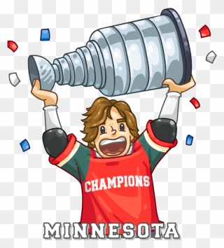 Cartoon Hoisting Stanley Cup Clipart