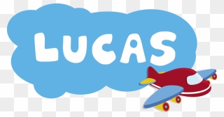 Named Airplane And Cloud Illustration Wall Art Clipart