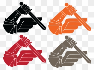 Hand Holding Sword Logo Clipart