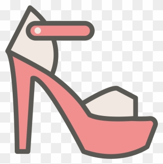 Peep Toe Pump Icon - High-heeled Shoe Clipart