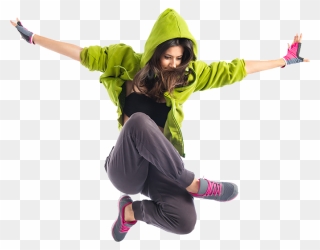 Hiphop Girl Green - Girl Dance Png Clipart
