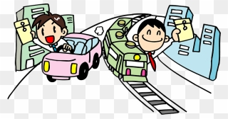 Train Car Business Man Clipart - Cartoon - Png Download