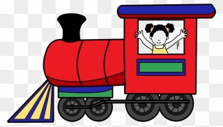 Cartoon Girl And Train Clipart