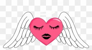 Heart With Wings And Halo - Heart With Halo Clipart