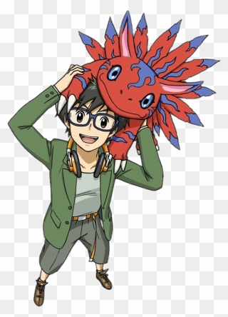 Digimon Characters Keito Tamada And Elecmon - Digimon Rearise Keito Elecmon Clipart