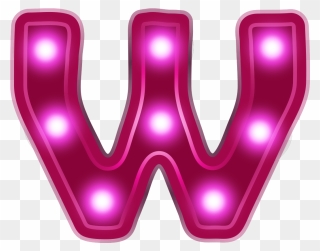 Letter W Red Neon - W Alphabet Clipart