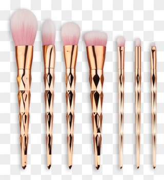 Brush Clipart Gold Makeup - Rose Gold Makeup Brushes - Png Download