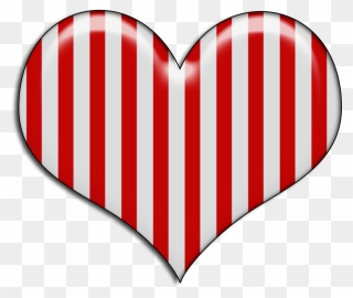 Blue And White Striped Heart Clipart