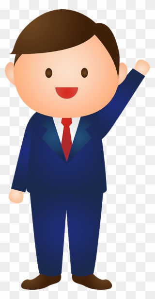 Business Man Raise Hand Clipart - 手 を 挙げる イラスト フリー - Png Download