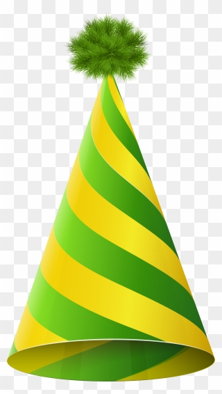 Party Hat Green Yellow Transparent Png Clip Art Imageu200b - Green Party Hat Clipart
