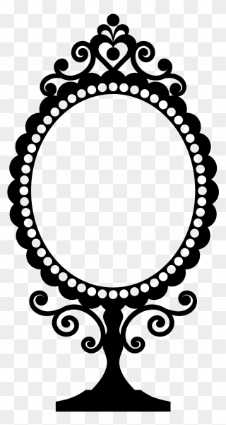 Plaque Clipart Oval Outline - Outline Image Of Mirror - Png Download
