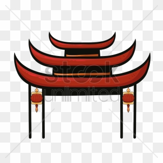 Pagoda Clipart Entrance Gate - Chinese Temple Gate Png Transparent Png