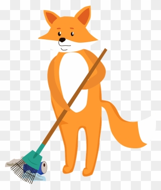 Fox Cleaning Up Clipart - Red Fox - Png Download