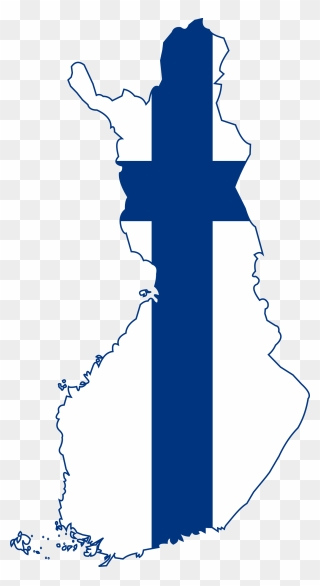 Finland Flag Country Shape Clipart