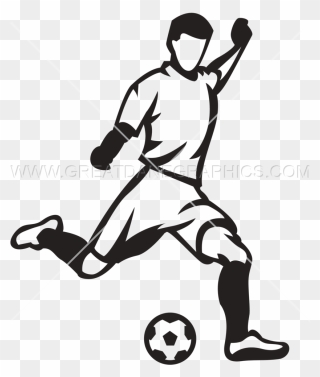 Play Clipart Soccer Kick - Soccer Player Kicking Ball - Png Download