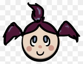 Child With Three Ponytails - Character With Three Ponytails Clipart