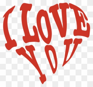 Free Clipart Of A Red Heart Formed Of I Love You - Love You Png Transparent Png