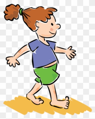 This Simply Means That You Can Eat, Sleep And Exercise - Clipart Girl Walking To The Right - Png Download