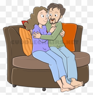 Cuddling Clipart Comforting - Chair - Png Download