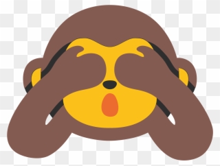 Monkey Hiding Eyes Emoji - Emoticon See No Evil Clipart