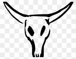 Ranch Clipart Cattle Rancher - Bull Skull Drawing Easy - Png Download