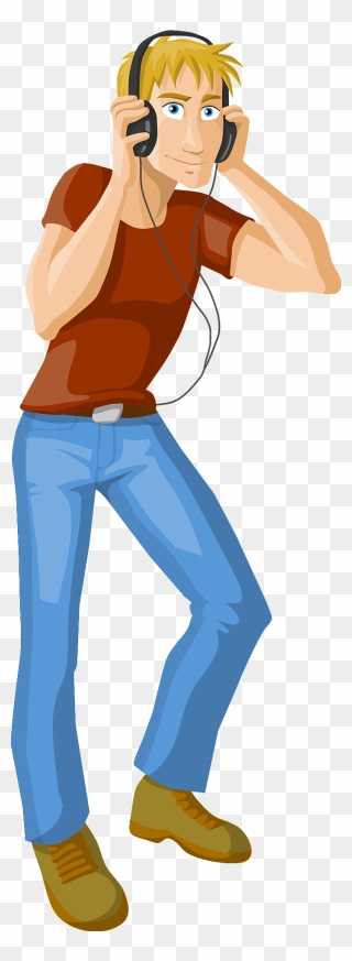 Man, Guy, Jeans, Dancing, Headphones, Music, Listening - Spanish Boy In Cartoon Clipart