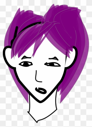 Get Notified Of Exclusive Freebies - Girl With Short Purple Hair Clipart - Png Download