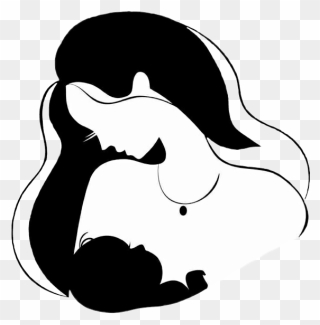 #clipart #love #motherbabybond #motherdaughterbond - Woman With A Baby Silhouette - Png Download