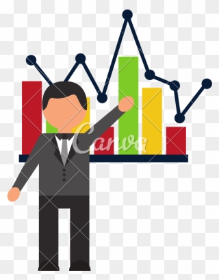 Vector Statistics Businessman - Statistics And Data Analysis Vector Clipart
