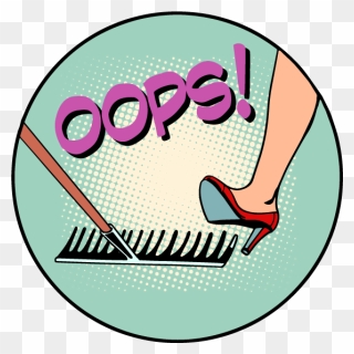 Illustration Of Female Leg Stepping On Rake With The - Marcher Sur Un Rateau Clipart