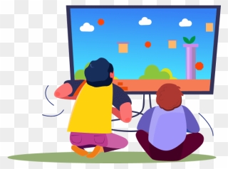 Kids Playing Games For Fun And Education At Home" Clipart