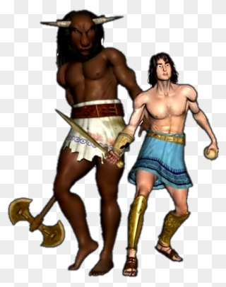 Theseus And Minotaur Clipart , Png Download - Cartoon Theseus And The Minotaur Transparent Png
