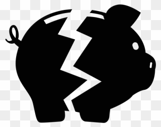 Broken Piggy Bank Icon Clipart