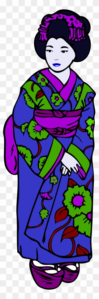 Kimono Clipart - Coloring Sheets Of Japanese People - Png Download