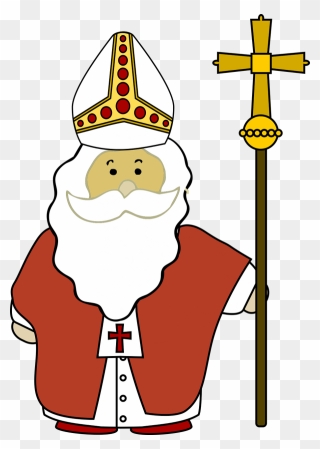 Clipart Bishop In Purple Picture Black And White Free - Pope Clip Art - Png Download