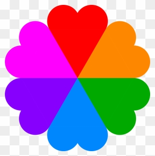 Flowerheart Color Magenta Rainbow - Clip Art - Png Download