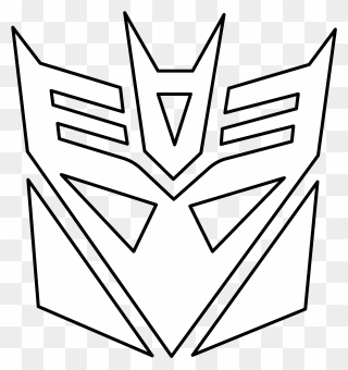Decepticon Logo Png Transparent Vector Freebie Black - Transformers Logo Coloring Pages Clipart