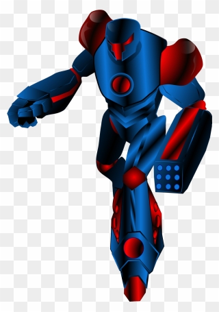 Black And Red Robot Clipart