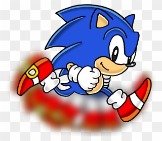 Sonic The Hedgehog Running - Sonic The Hedgehog Classic Sonic Run Clipart