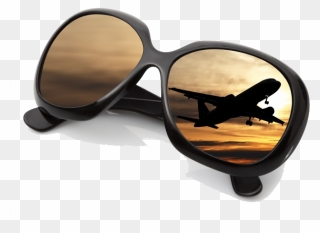 Sunglasses Reflection Free Hq Image Clipart - Sunglasses Plane Reflection - Png Download