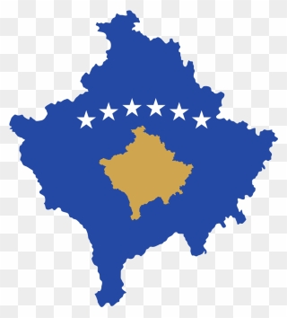Kosovo Map And Flag Clipart