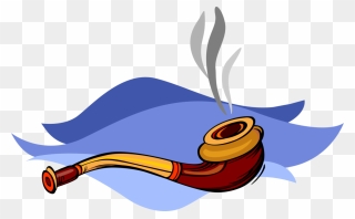 Vector Illustration Of Smoker"s Tobacco Smoking Pipe - Illustration Clipart
